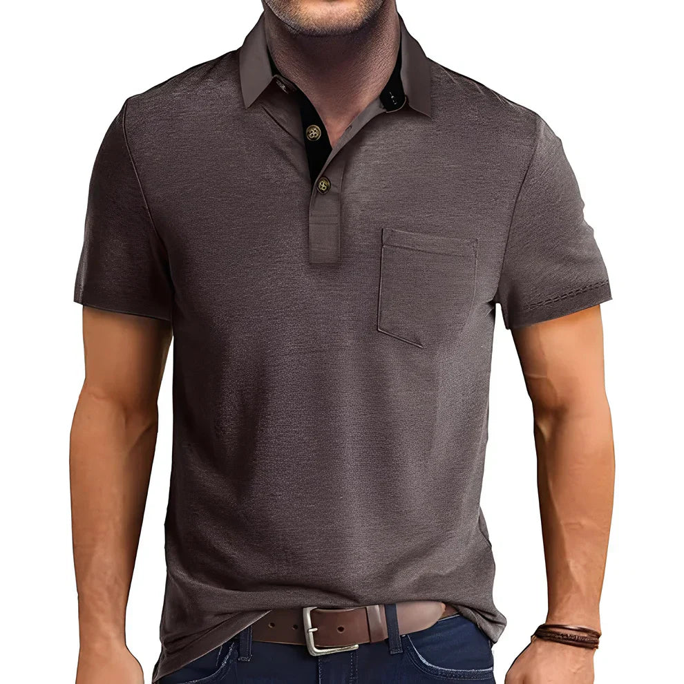 Polo rétro pour homme à manches courtes décontracté