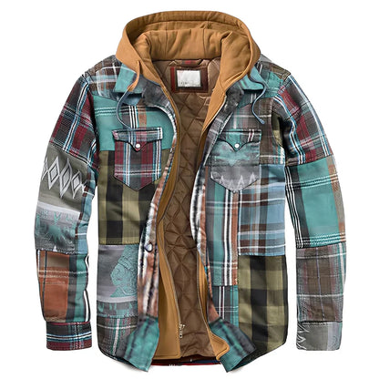 Veste à capuche classique à carreaux pour hommes