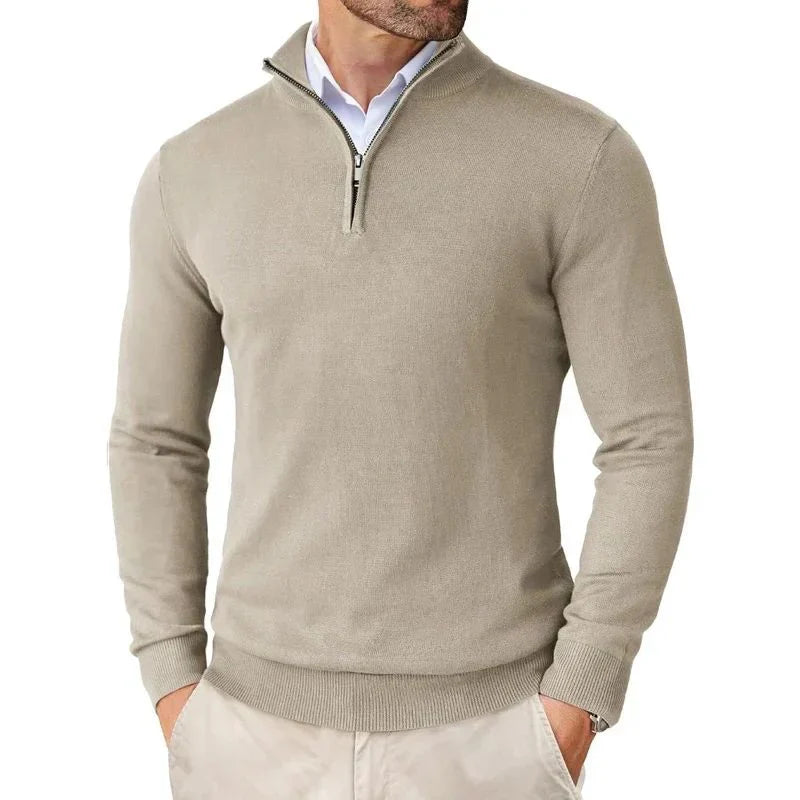 Herren Pullover Modern Halbzip Sweat - IdealeKleiden
