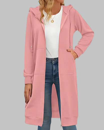 Veste Zippée Décontractée Grande Taille Femme Oversize