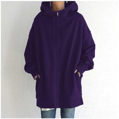 Parka femme capuche fermeture éclair automne-hiver