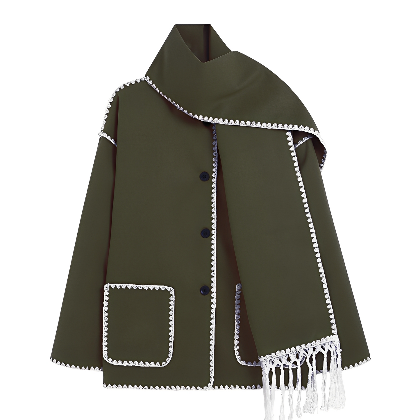 Élégante veste en laine pour femme à col châle