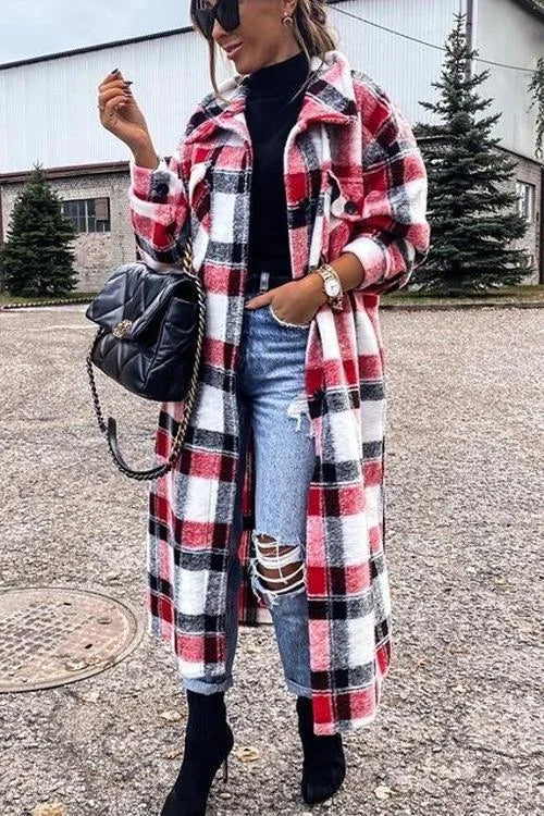 Long manteau d'hiver femme chaud et élégant