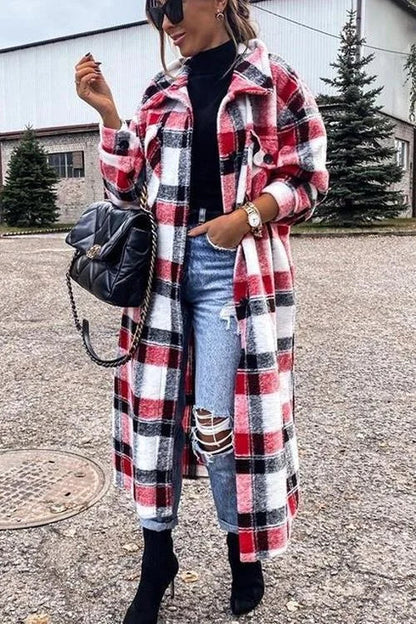 Long manteau d'hiver femme chaud et élégant