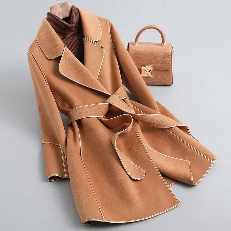 Manteau en laine long et élégant pour femme - Hiver