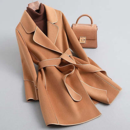 Manteau en laine long et élégant pour femme - Hiver