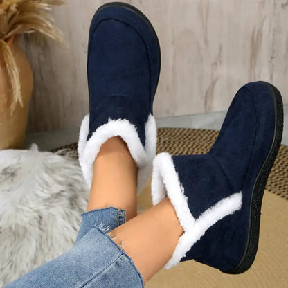 Damen Winterstiefel Plüschfell Warm - IdealeKleiden