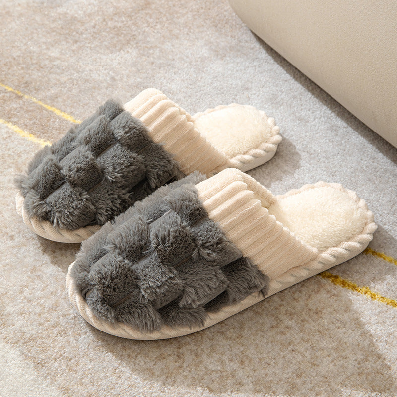 Chaussons confortables pour femmes, semelle intérieure en fourrure