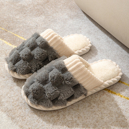 Chaussons confortables pour femmes, semelle intérieure en fourrure