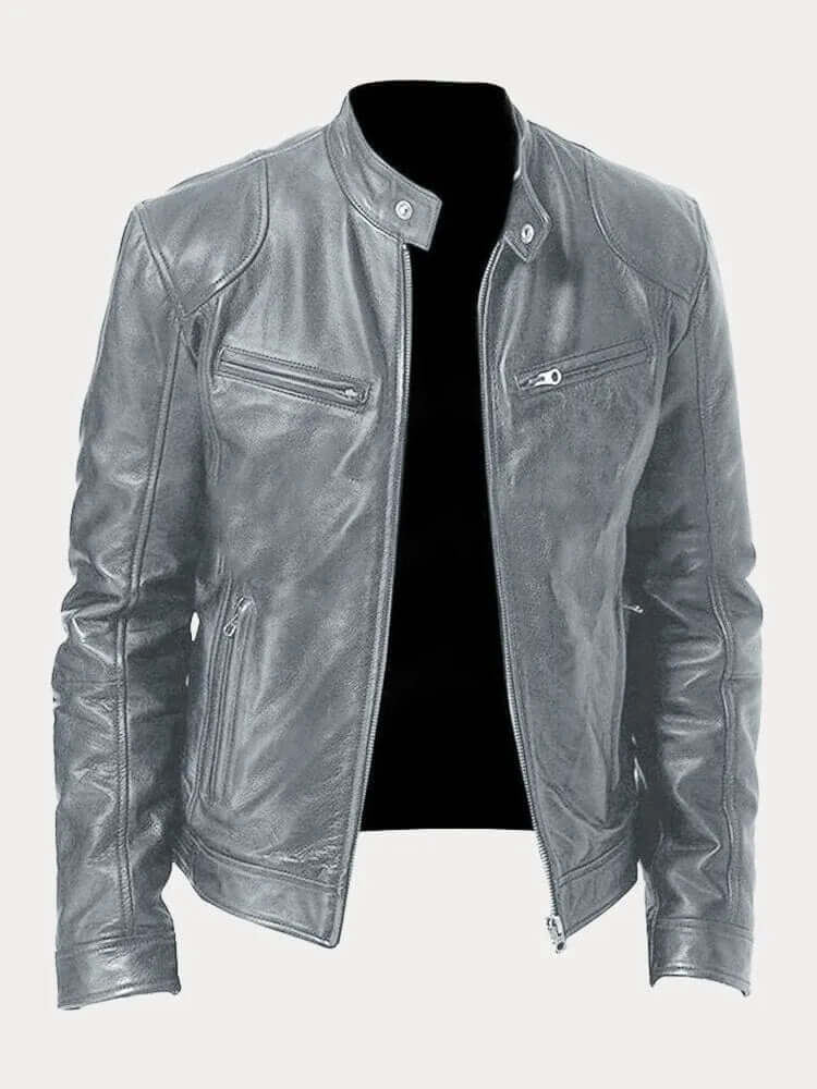 Blouson en cuir élégant pour homme noir