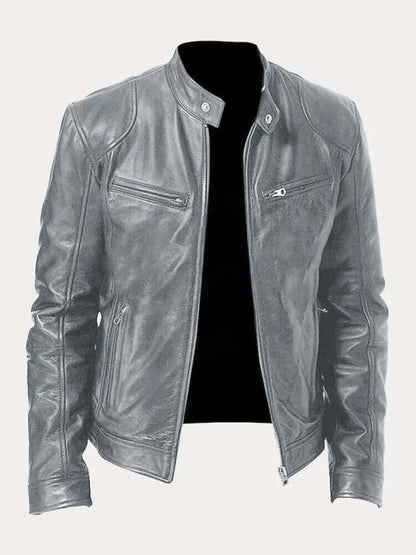 Blouson en cuir élégant pour homme noir