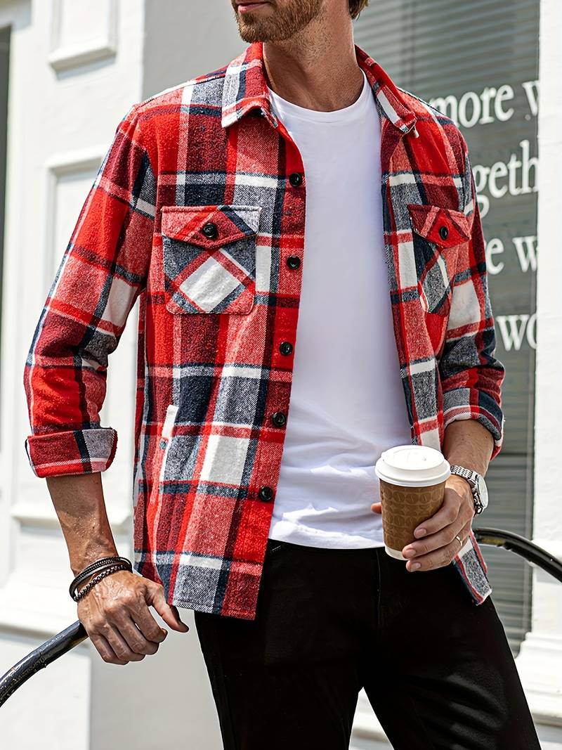 Veste pour homme motif carreaux style moderne