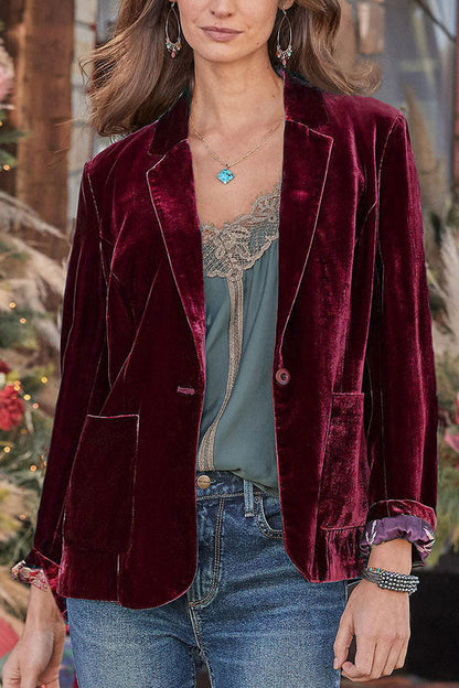 Robe élégante | Top en velours avec mini-blazer
