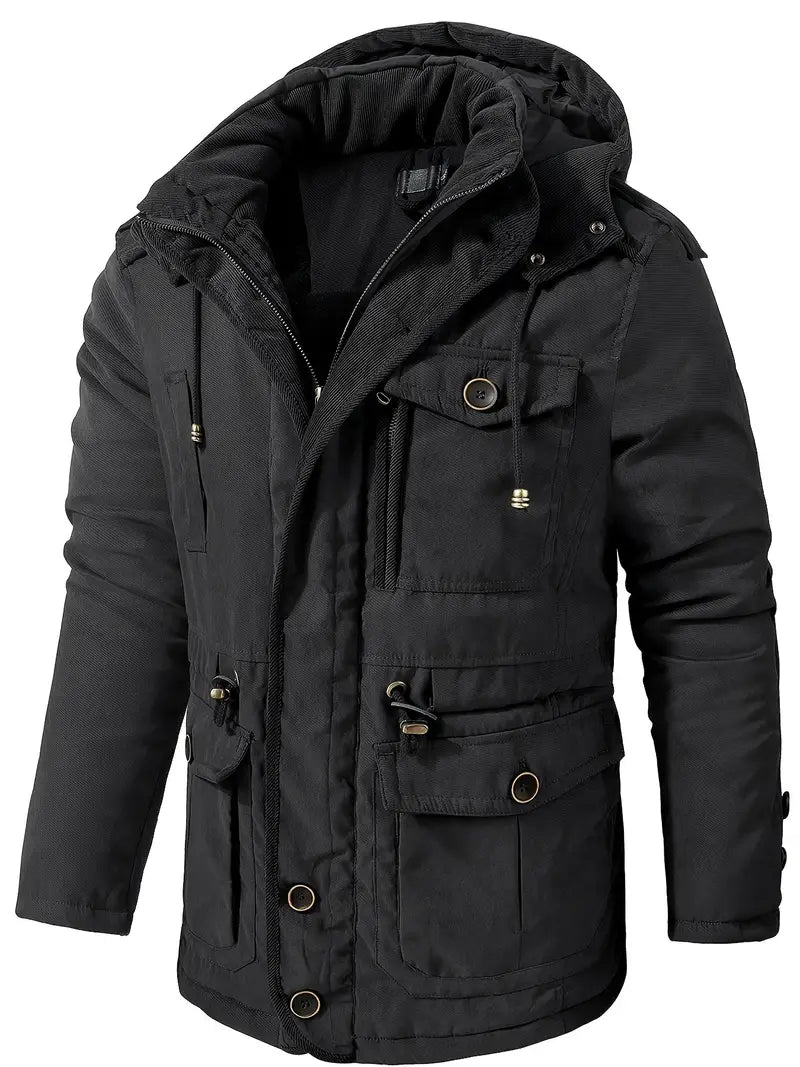 Veste d'hiver chaude à capuche pour hommes