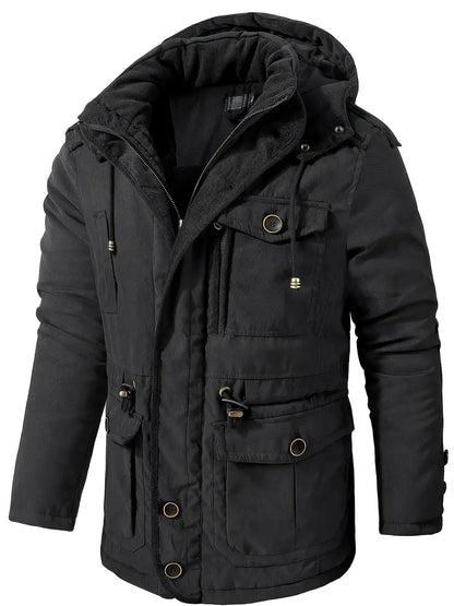 Veste d'hiver chaude à capuche pour hommes