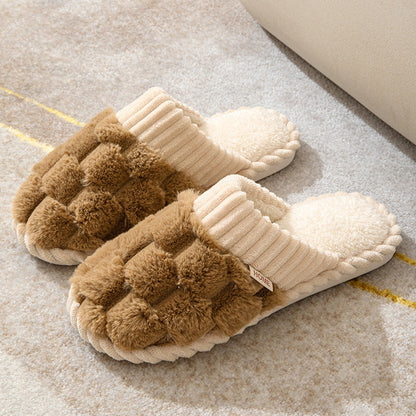 Chaussons confortables pour femmes, semelle intérieure en fourrure