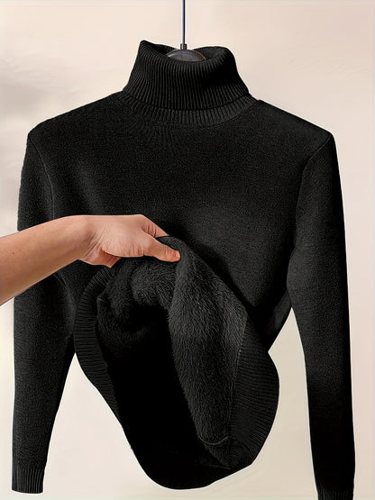 Pull-over d'hiver à col roulé doux et chaud