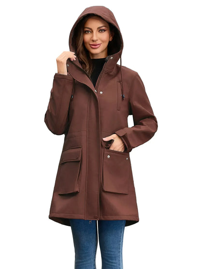 Veste softshell imperméable à capuche pour femme