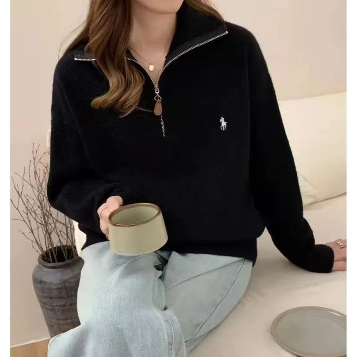 Bequeme Pullover Damen | Weicher Reißverschluss Pullover - IdealeKleiden