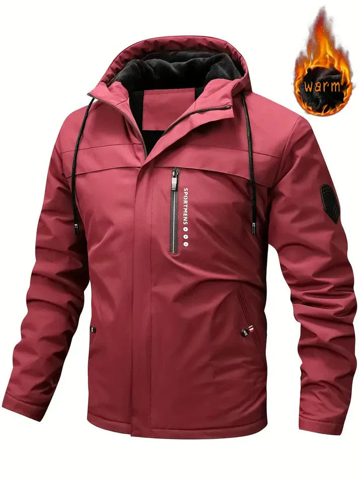 Veste d'hiver homme chaude et isolée avec doublure en fourrure et poches