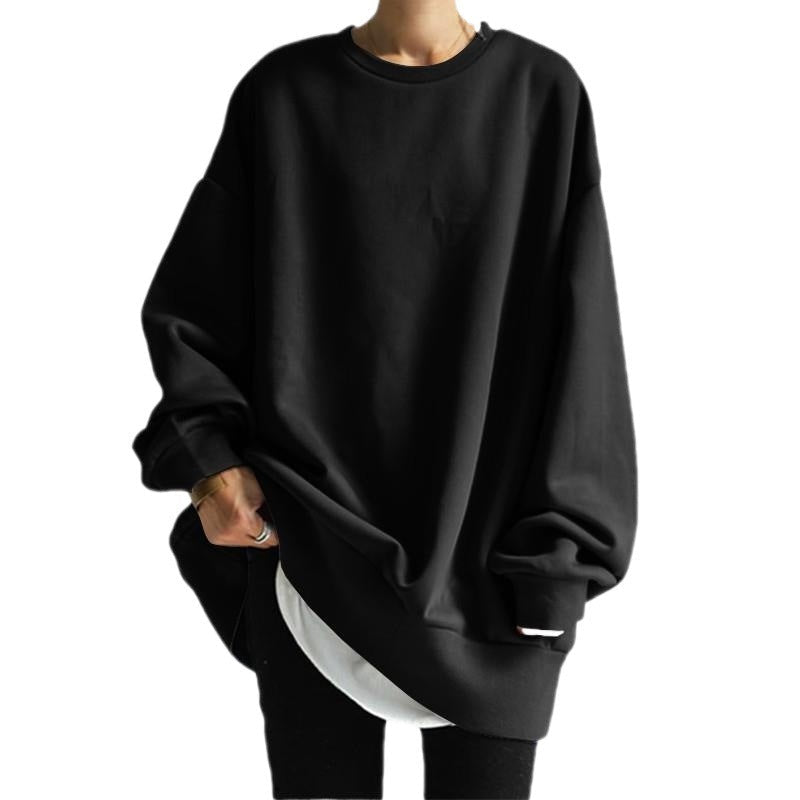 Bequemer Rundhals Pullover Frauen - IdealeKleiden