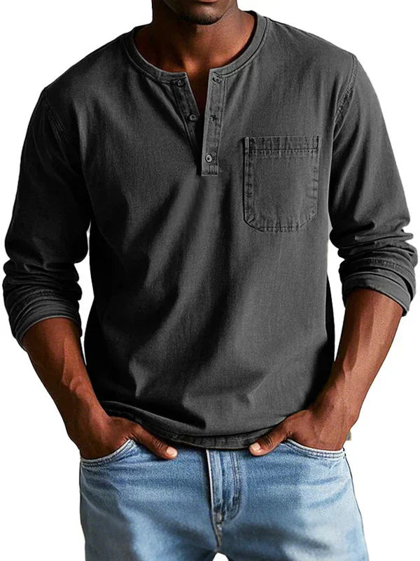 T-shirt homme manches longues style décontracté