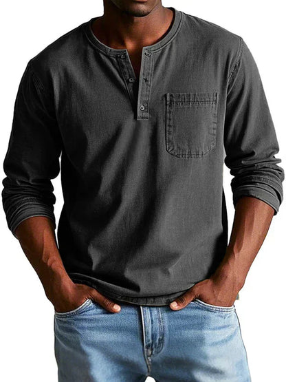 T-shirt homme manches longues style décontracté