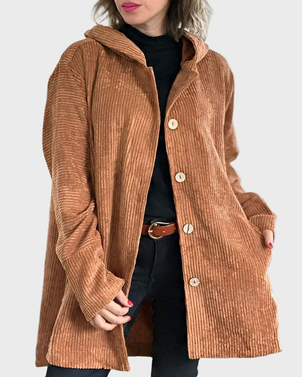 Veste d'hiver pratique Capuche et boutons