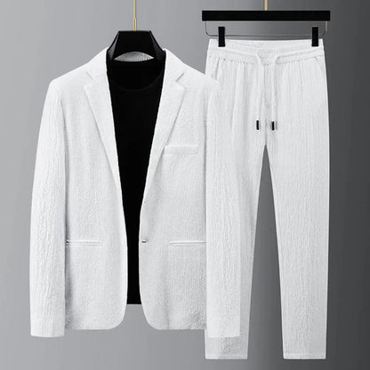 Ensemble élégant pour homme : blazer et pantalon en velours côtelé