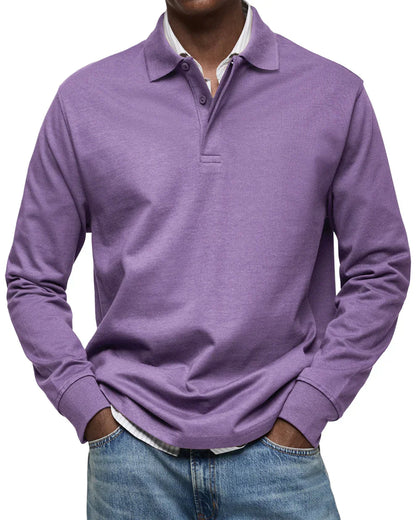 Polo à manches longues élégant homme classique