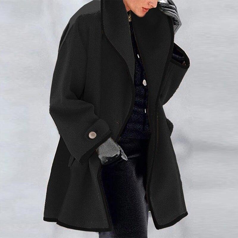 Manteau d'hiver femme col châle ouvert