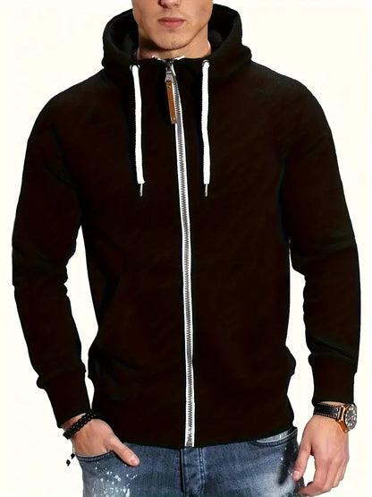 Herren Pullover Langarm Kapuze Reißverschluss - IdealeKleiden