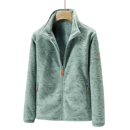 Veste polaire coupe-vent pour femme avec motif floral