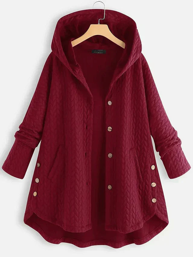 Manteau d'hiver élégant pour femme, doublé, avec capuche