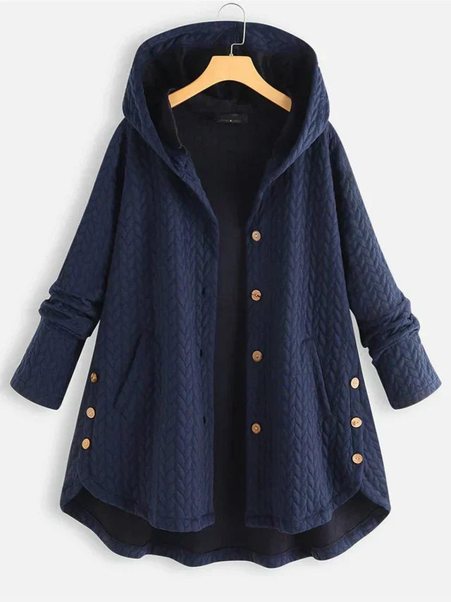 Manteau d'hiver élégant pour femme, doublé, avec capuche