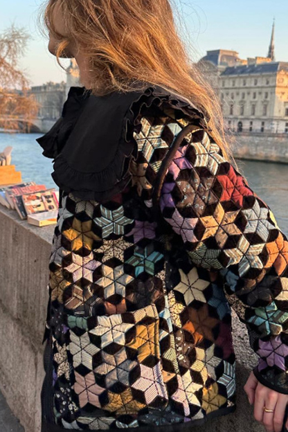 Veste élégante en coton avec imprimé étoile à cinq branches