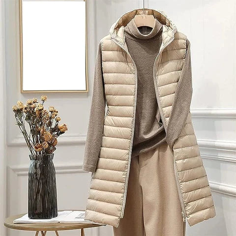 Manteau élégant sans manches long