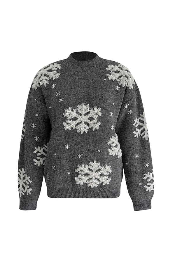 Pull de Noël Col roulé Festif Tricot