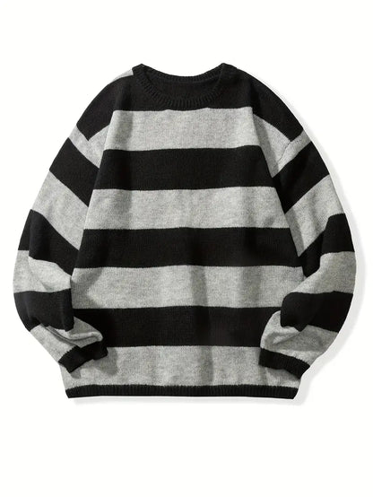 Pull pour homme style rétro à rayures