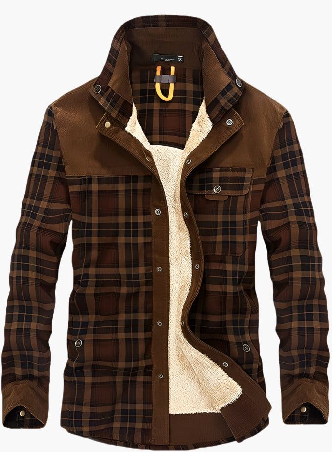 Veste bûcheron en flanelle homme, doublée polaire