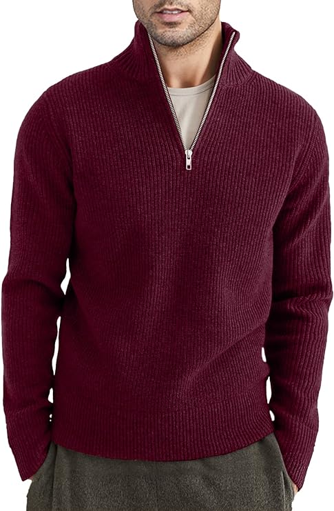 Pull moderne pour homme avec fermeture éclair