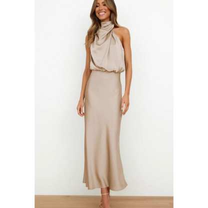 Élégante robe de soirée pour femme avec encolure dos nu
