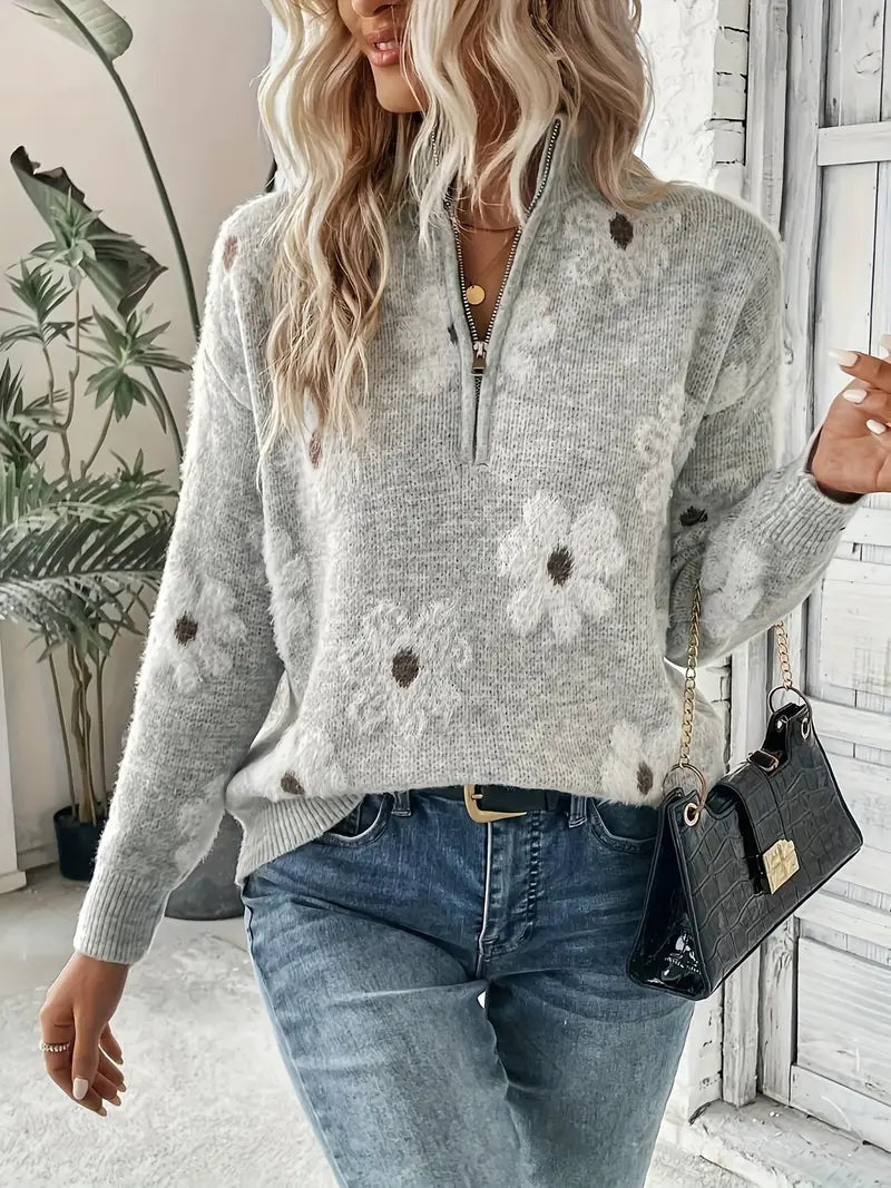 Damen Pullover Lässig Reißverschluss - IdealeKleiden