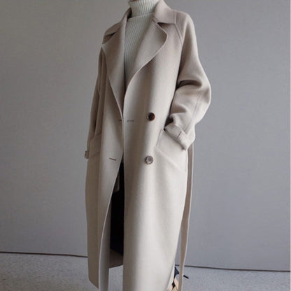 Manteau en laine oversize croisé classique