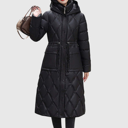 Veste d'hiver matelassée pour femme, chaude, à capuche