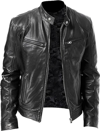 Veste en cuir homme style élégant