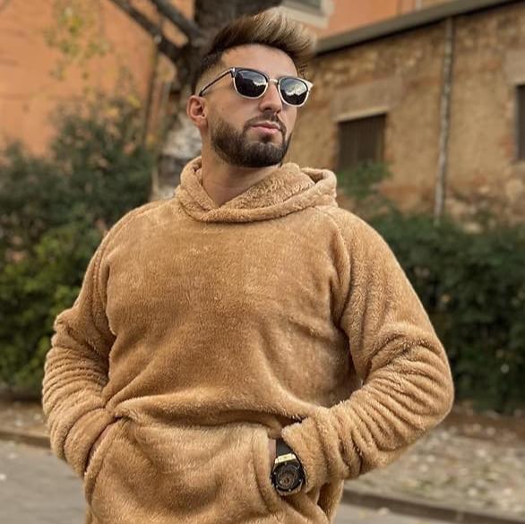 Kuschel-Hoodie Herren Fleece Innenfutter - IdealeKleiden