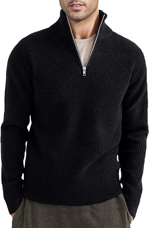 Pull moderne pour homme avec fermeture éclair