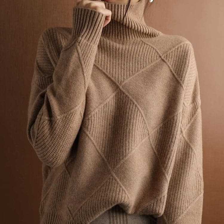 Écharpe femme Pull à col roulé Motif losanges Doux