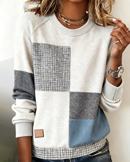 Robe col rond couleurs contrastées décontractée chic